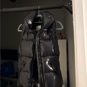 SAM. Glossy Black Quilted Vest